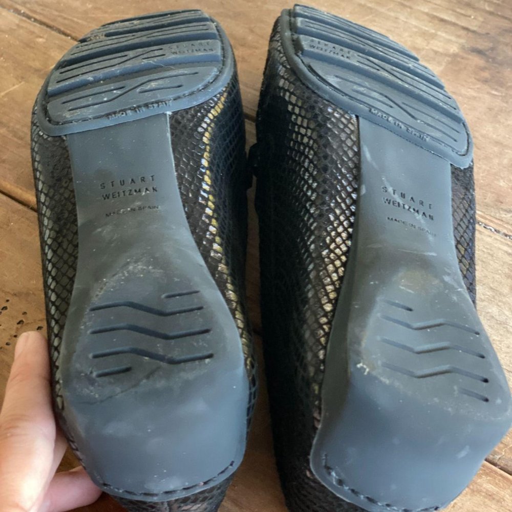 Stuart Weitzman Black Snakeskin Driving Mocs! Chic - Picture 6 of 6